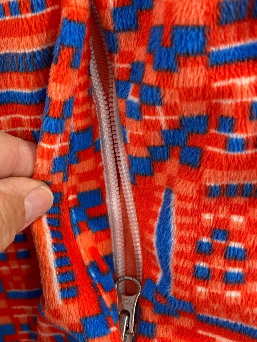 Spyder NWOT girl's size M 10/12 Celeste Fleece jacket in orange, blue, and white